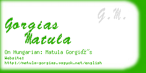 gorgias matula business card
